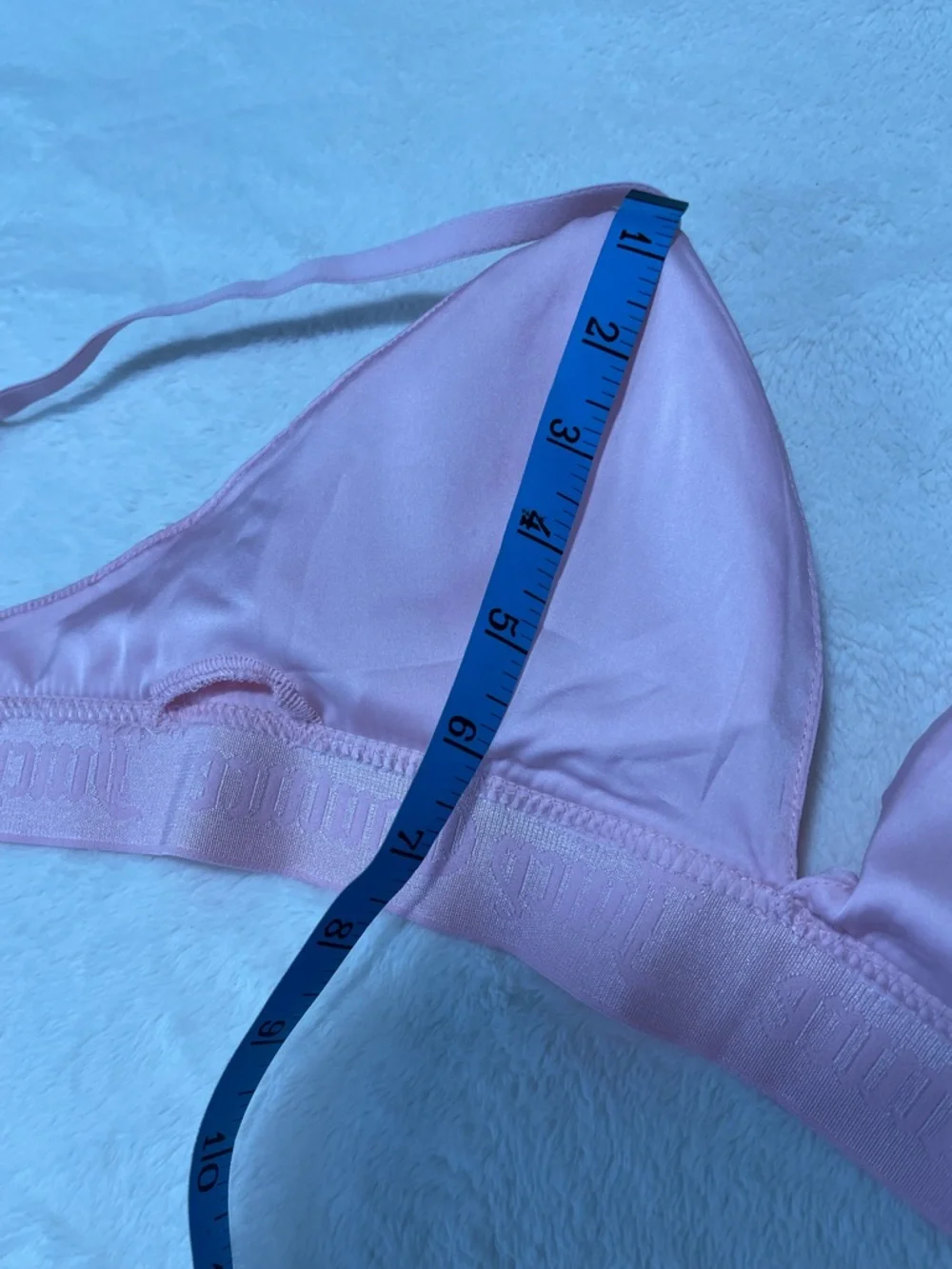 Juicy Couture Pink Satin Triangle Bralette Lounge Wireless Underband Medium